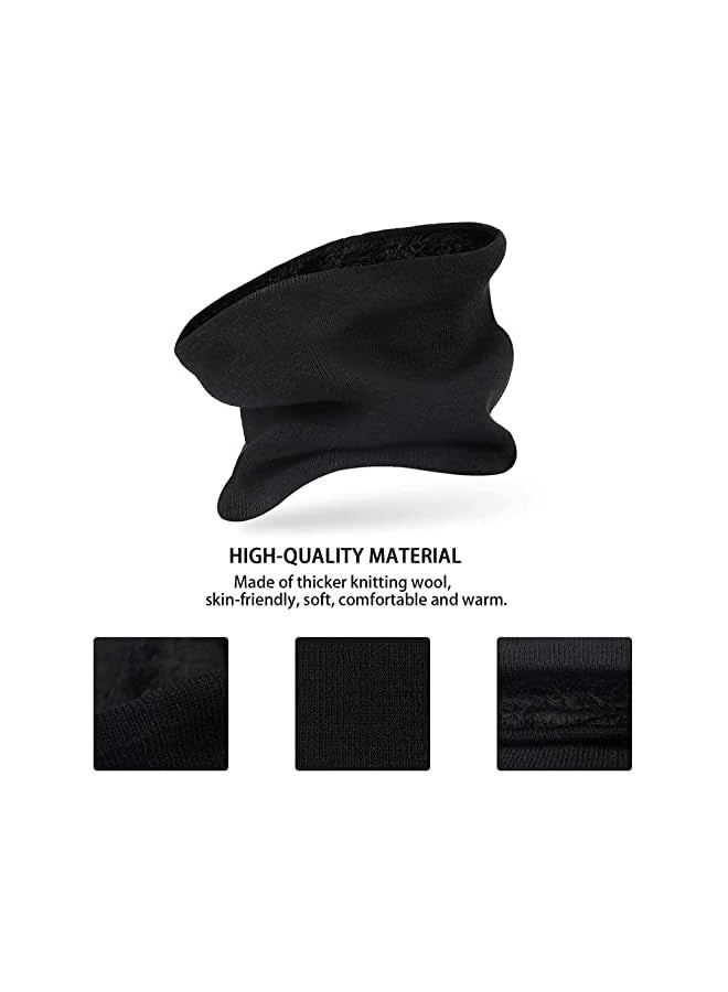 بروماس مجموعة وشاح وقفازات قبعة صغيرة مكونة من 3 قطع من قفازات دافئة تعمل باللمس مبطنة بالصوف مجموعة وشاح بيني إنفينيتي للرجال والنساء قبعات شتوية لتدفئة الرقبة مع قفازات شاشة تعمل باللمس، مقاس واحدDifferent from most women's and men's beanie, scarf and gloves set, our hat, neck warmer and gloves set has thick soft fleece lining, enjoy extra warmth and protect you in the cold winter. - Image 3