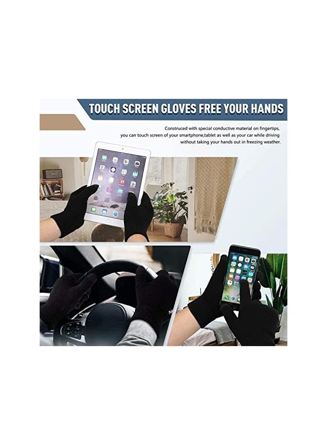 بروماس مجموعة وشاح وقفازات قبعة صغيرة مكونة من 3 قطع من قفازات دافئة تعمل باللمس مبطنة بالصوف مجموعة وشاح بيني إنفينيتي للرجال والنساء قبعات شتوية لتدفئة الرقبة مع قفازات شاشة تعمل باللمس، مقاس واحدDifferent from most women's and men's beanie, scarf and gloves set, our hat, neck warmer and gloves set has thick soft fleece lining, enjoy extra warmth and protect you in the cold winter. - Image 4