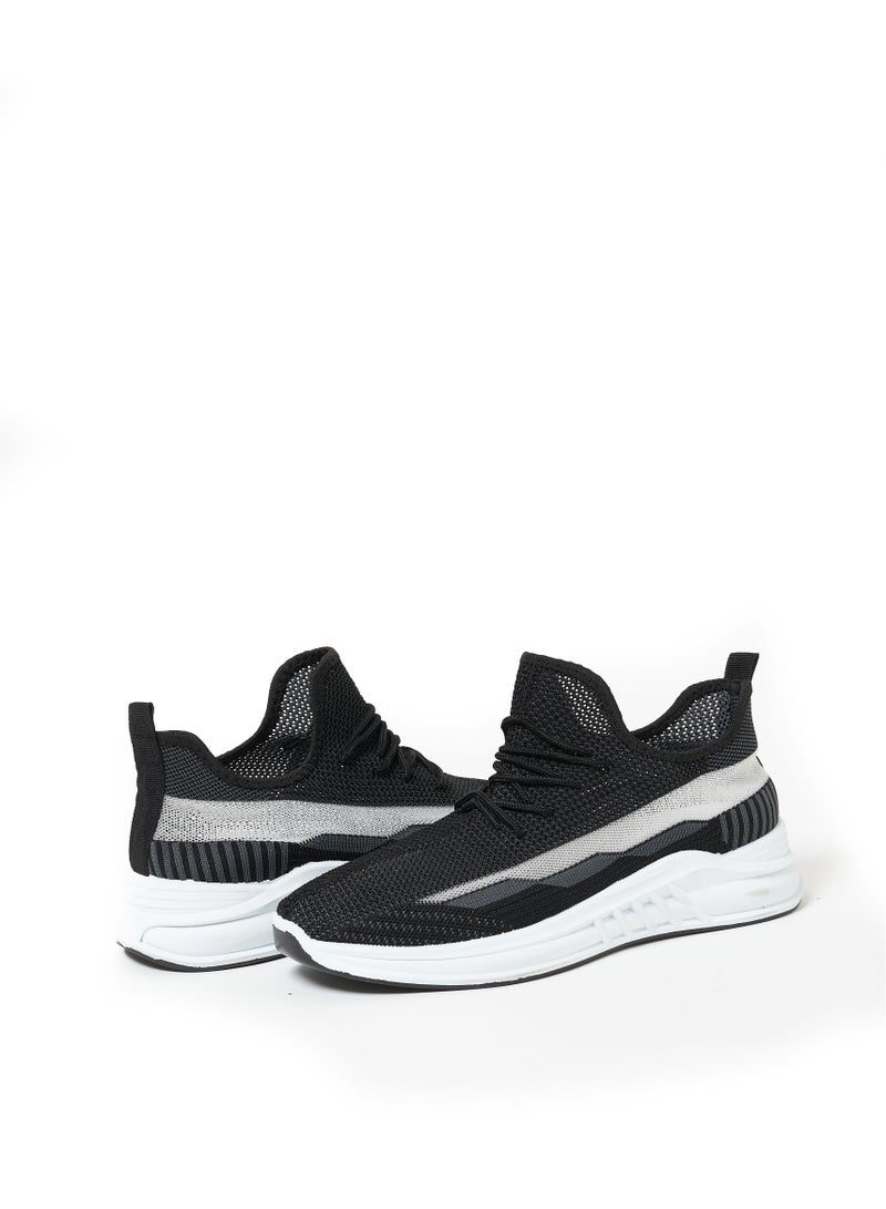 Cobblerz Cobblerz Men's Lace-up Low Top Sneakers Black White  - Image 2