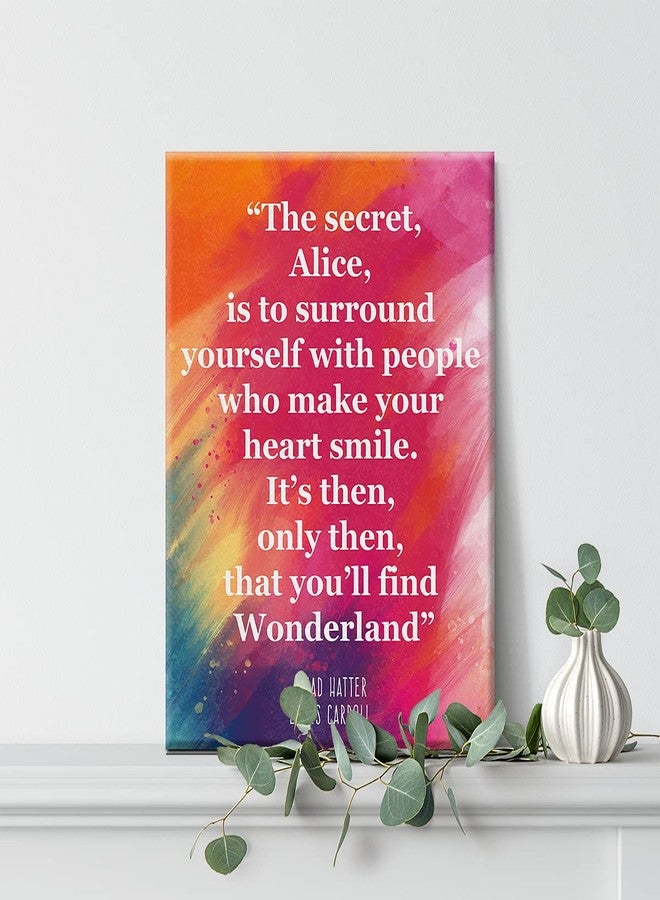 Nvhai Inspirational Wall Art the Secret Quote Alice In Wonderland Watercolor Canvas Painting Prints for Home Wall Decor Framed Book Quote Artwork Gifts(12x15 Inch) - Image 5