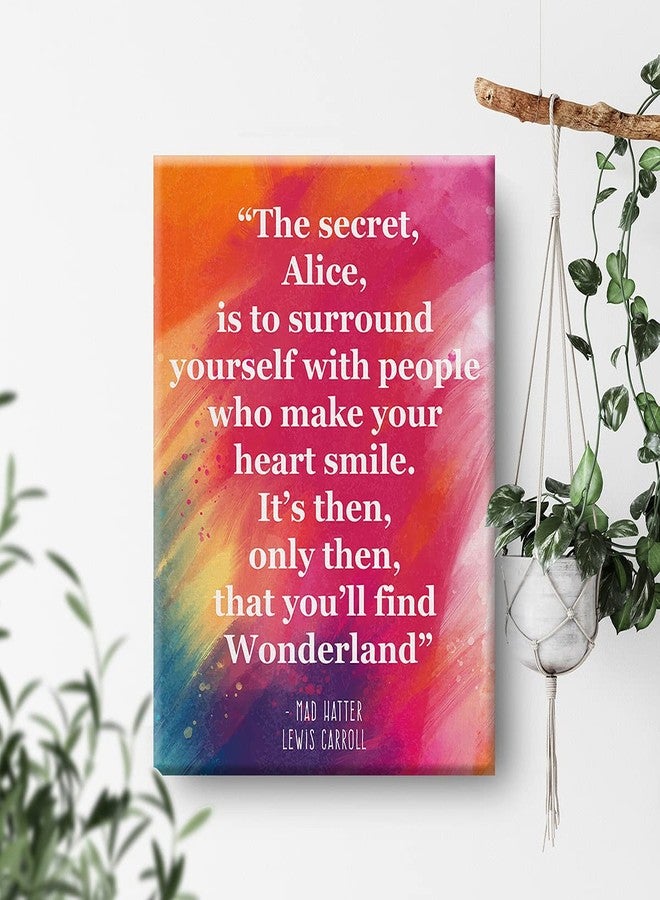 Nvhai Inspirational Wall Art the Secret Quote Alice In Wonderland Watercolor Canvas Painting Prints for Home Wall Decor Framed Book Quote Artwork Gifts(12x15 Inch) - Image 4