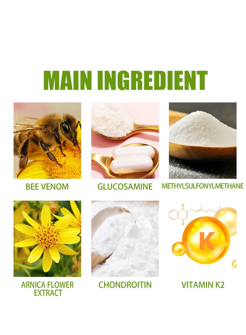 EELHOE Bee Venom Joint Relief Cream Arthritis Ultra Strength Joint Relief Cream Relieve Joint Muscle Pain, Muscle Pain, Leg Swelling, Body Massage and Care Cream 30g - Image 5