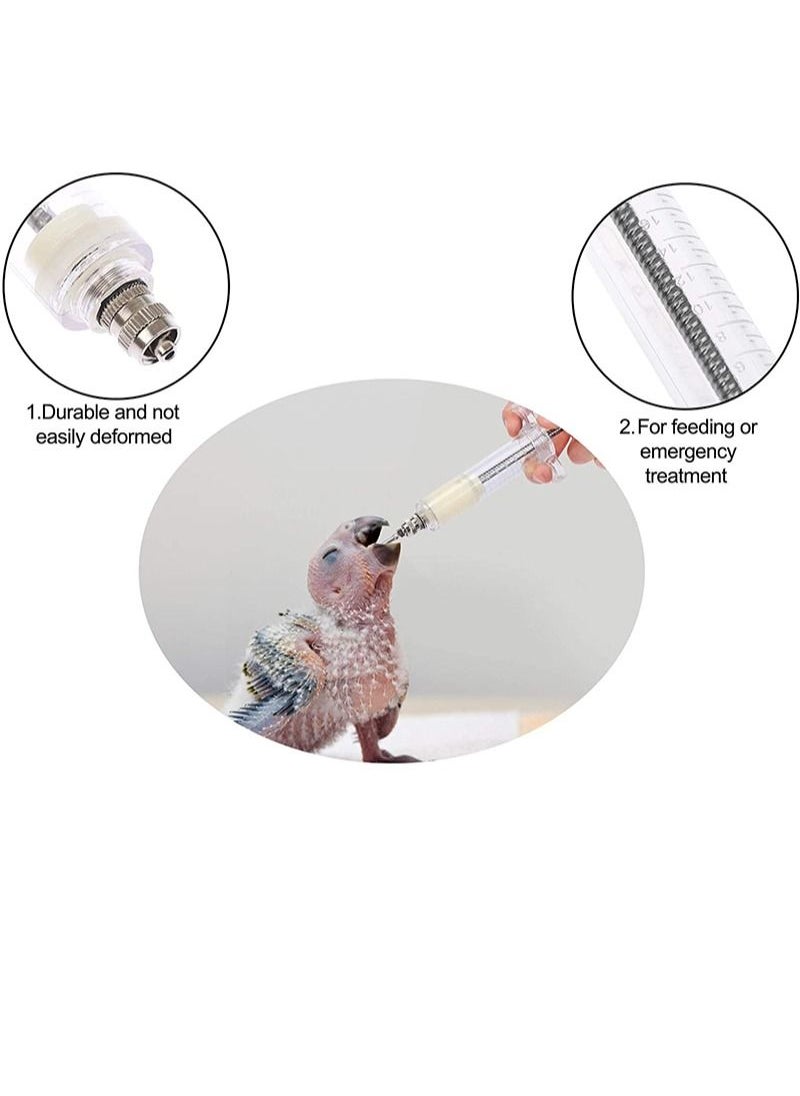 Aikanbo - Hand Feeding Syringe Set Feeding Tube with 6pcs Curved Tube Feeding Tube and Stainless Steel Metal Feeding Spoon for Baby Bird Parrot Small Pet (20ml) - Image 1