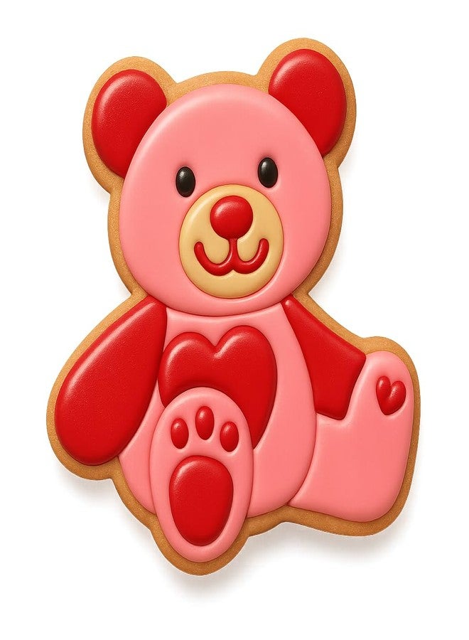 Mighty Gadget Adorable Teddy Bear Cookie Cutter & Stamp Set - 4" Tall (Random Color) - Image 4