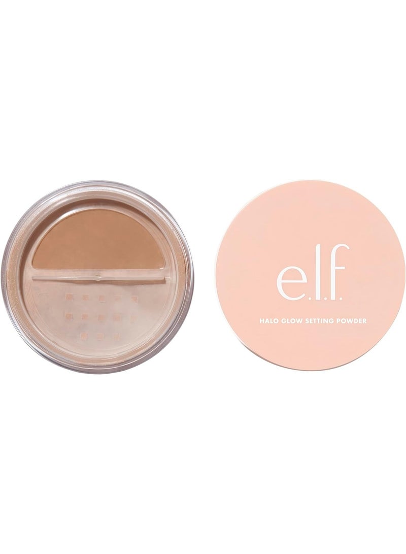 elf Halo Glow Setting Powder, Silky, Weightless, Blurring, Smooths, Minimizes Pores and Fine Lines, Creates Soft Focus Effect, (Deep) ,Semi-Matte Finish, 0.24 Oz - Image 1