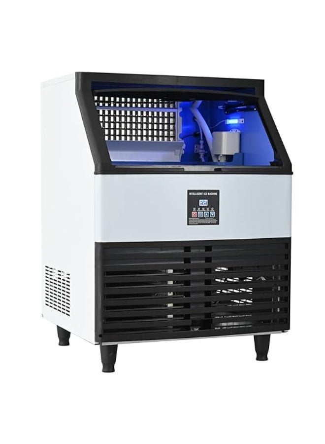 Cool Baby Commercial Ice Maker Machine, 120KGS/24H Stainless Steel under Counter Ice Machine with 45KGS Ice Storage Capacity, for/Restaurant/Bar/Coffee Shop - Image 1