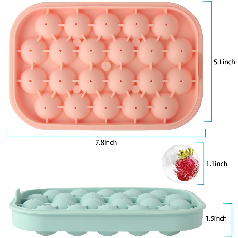 VVAYHUA Ice Cube Tray, 2 Pack Flexible Silicone 22 Ice Balls Maker with Lid BPA Free Easy-Release Ice Cube Trays for Freezer, DIY Homemade Round Ice Cubes for Whiskey, Cocktails, Coffee - Image 5