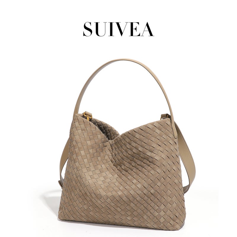 Vintage Frosted Handwoven Large Capacity Tote Bag for Women, Trendy Shoulder Bag - Image 2