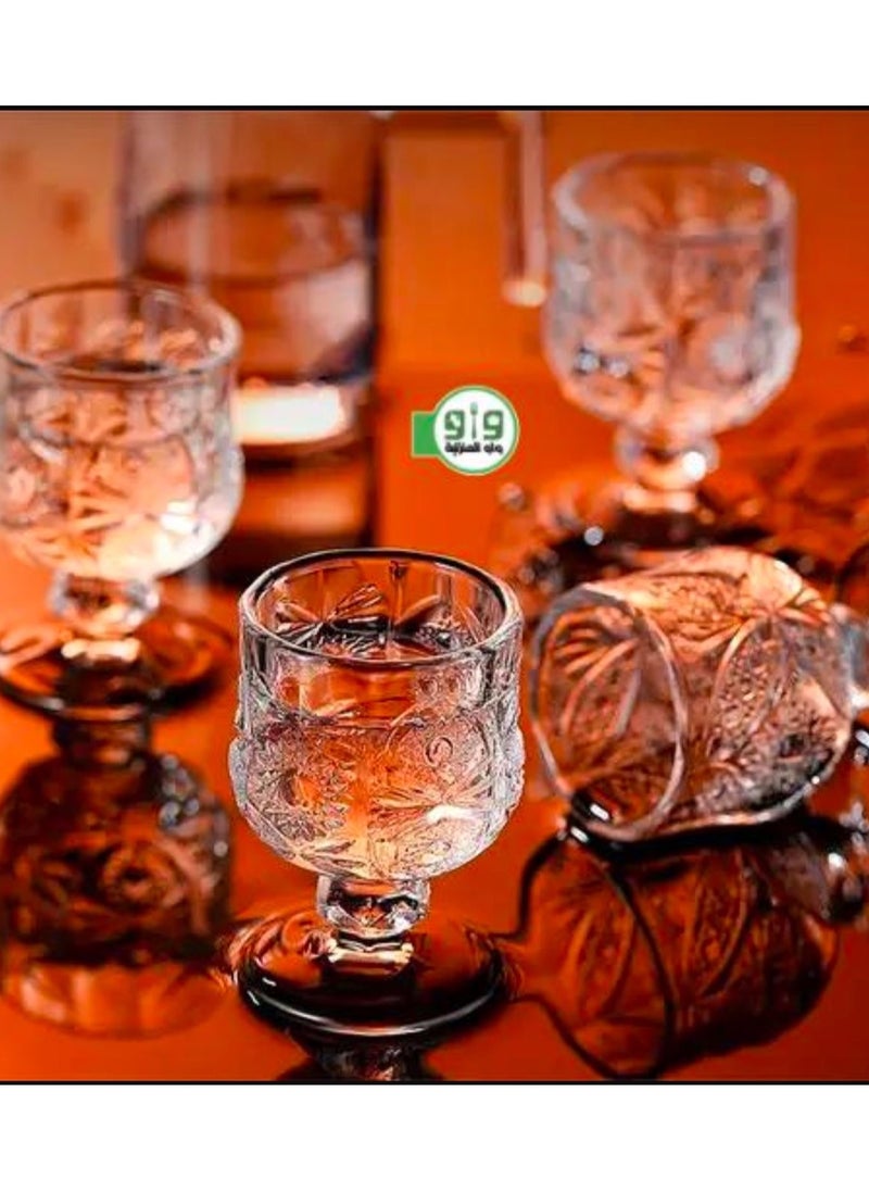 ماركة غير محددة طقم أكواب عصير زجاجية مكون من 6 قطعة مع قاعدة  - Image 3