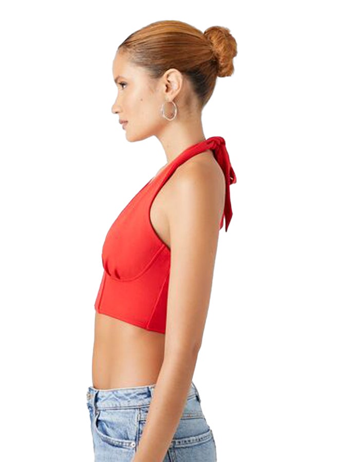 FOREVER 21 Plunging Halter Crop Top - Image 3