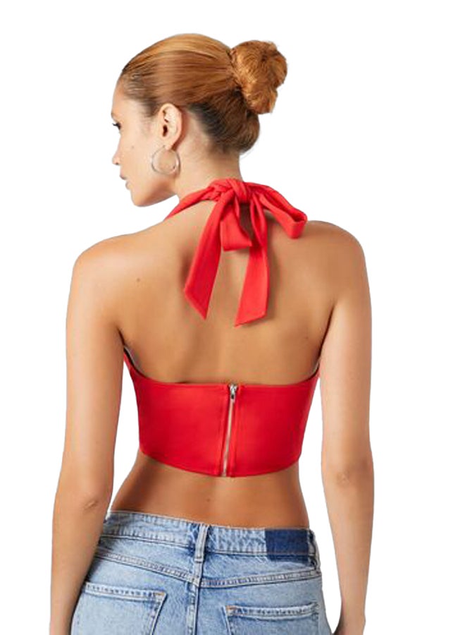 FOREVER 21 Plunging Halter Crop Top - Image 4