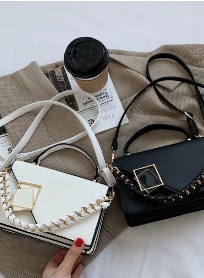 Elegant Women’s Chain Shoulder Bag – Business Crossbody Handbag, Stylish Small Square Bag, Ladies’ Top Handle Bag, Perfect for Party & Gift, White - Image 4