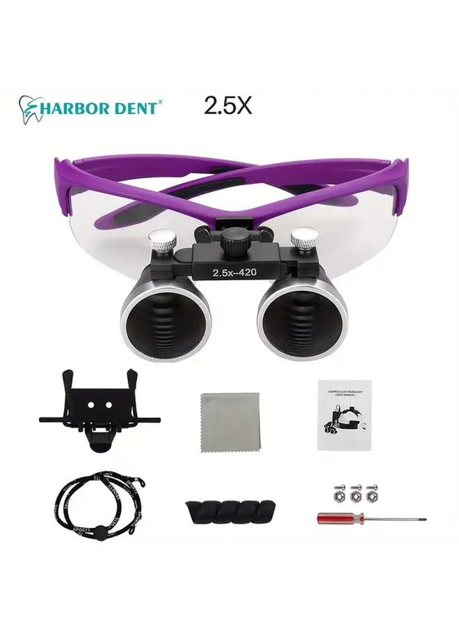 2.5X Purple Magnifying Glasses With Light For Dental Lab Work And Study - Image 1