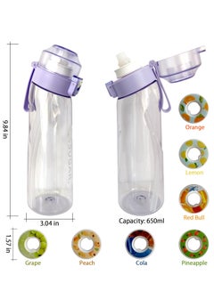 Arabest Air Up Water Bottle 650ML Scent Water Cup with 7 Flavour Pods Leak Proof Sports Water Cup with Straw Suitable for Outdoor Sports Gifts From Friends Birthday Gifts (Purple)  - Image 2