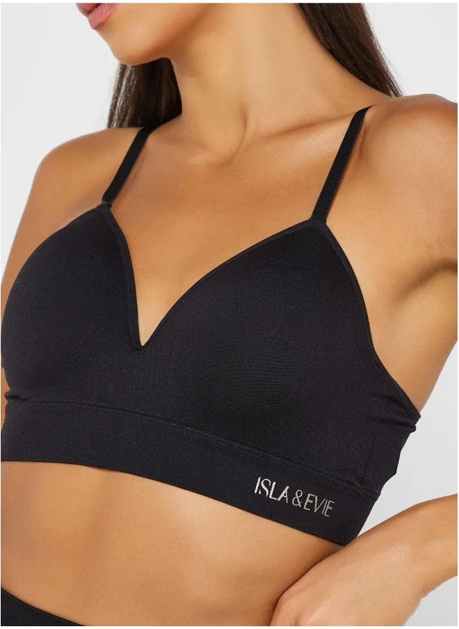 Isla & Evie Strap Detail Plunge Neck Bra