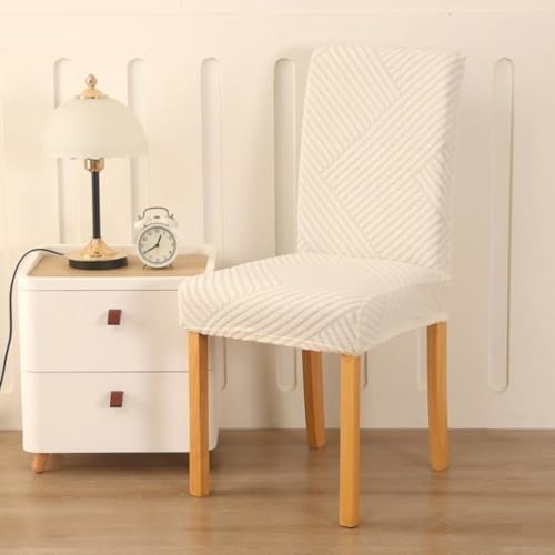 Styleys Jacquard Chair Cover Stretch Removable Washable Dining Chair Cover Protector Seat Slipcover (Pack of 1, Ivory, JDMC1) - Image 2