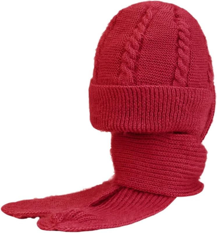 Richmen قبعة وشاح هود شتوي من ريتشمن للنساء قبعات بوني ناعمة مع كرات للنساء مجموعة وشاح 2 في 1 للفتيات مقاس حر - Image 4