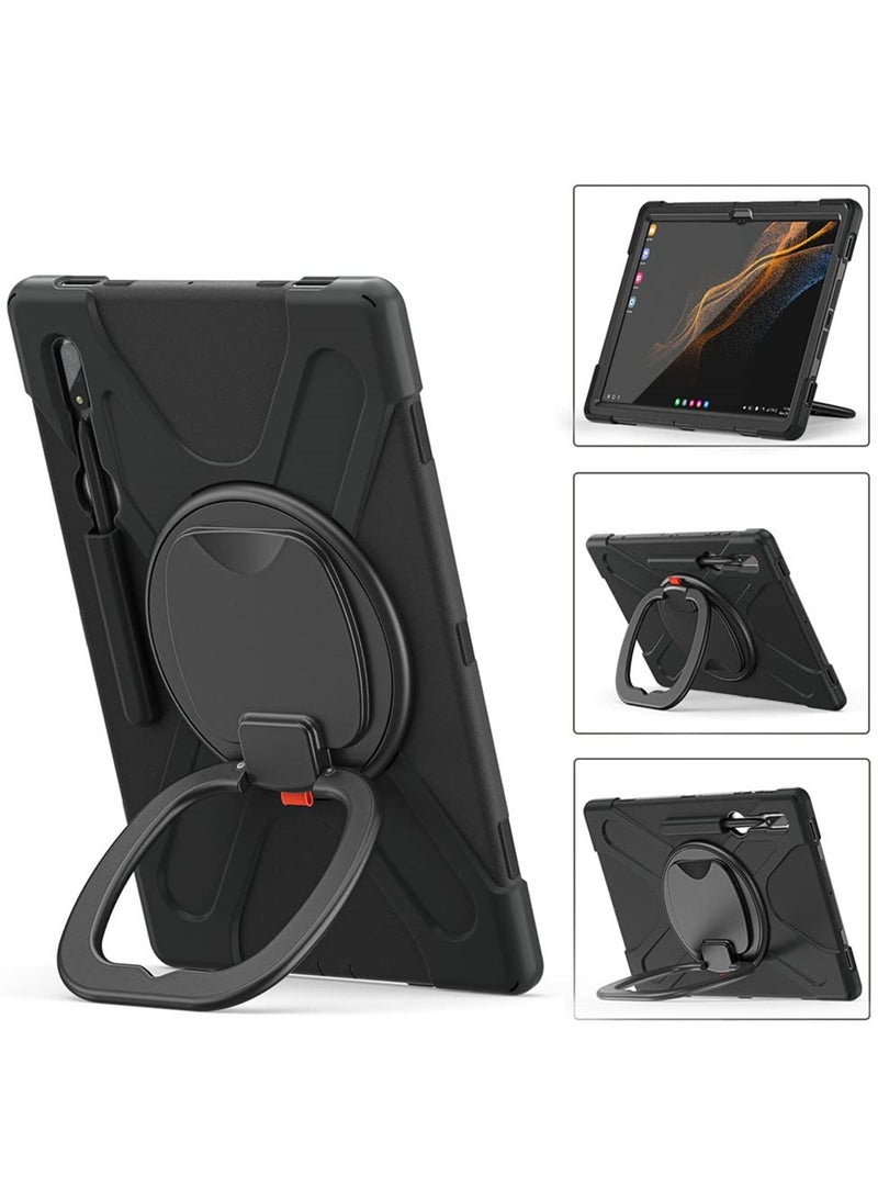360° Rotating Case for Samsung Galaxy S8 Ultra 14.6", Rugged Cover with Stand and Carrying Strap for Kids and Adults - Image 4