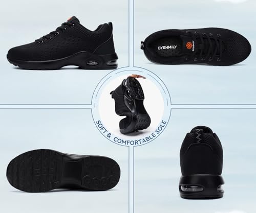 DYKHMILY Steel Toe Steel Toe Shoes for Men Steel Shoe Work Work Shoe Safety Safety Shoes Comfortable Lightweight Zapatos de Trabajo para Hombre Seguridad Size 10 Man/12,Black - Image 4