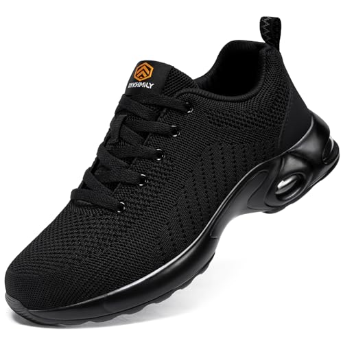 DYKHMILY Steel Toe Steel Toe Shoes for Men Steel Shoe Work Work Shoe Safety Safety Shoes Comfortable Lightweight Zapatos de Trabajo para Hombre Seguridad Size 10 Man/12,Black - Image 1