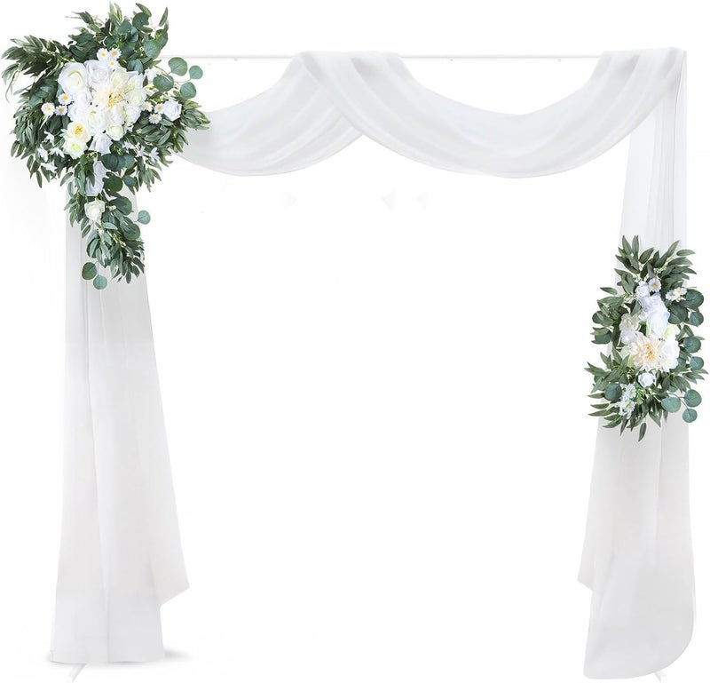 Balloon Decoration stand Rectangle Shape-White Color Made of Pvc Plastic pipe 140cms width and 190cms in height Birthday, Anniversary and All Party Celebration. (210 * 190 cms)  - Image 1