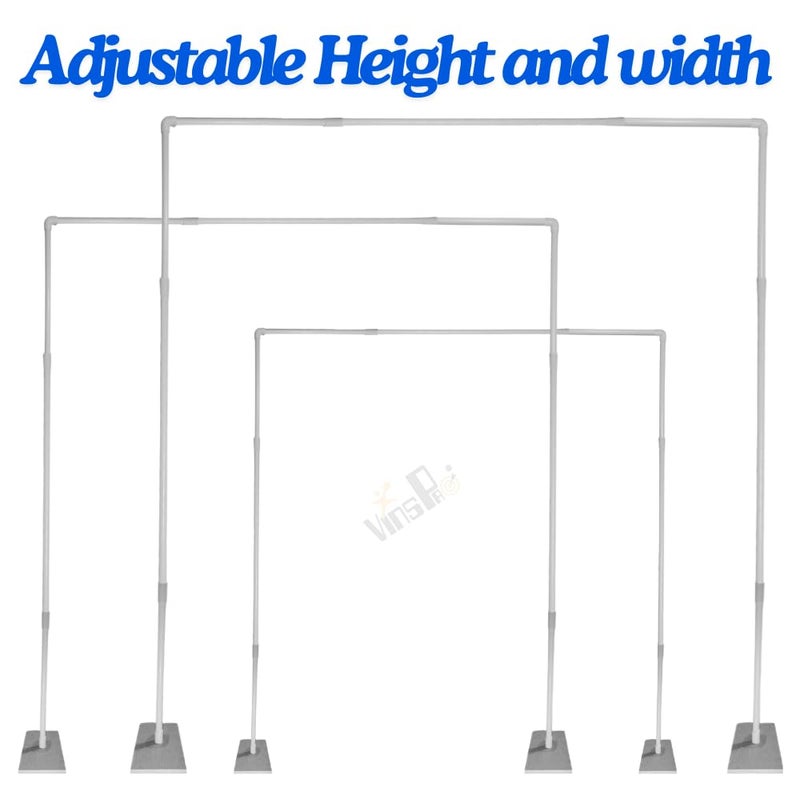 Balloon Decoration stand Rectangle Shape-White Color Made of Pvc Plastic pipe 140cms width and 190cms in height Birthday, Anniversary and All Party Celebration. (210 * 190 cms)  - Image 2