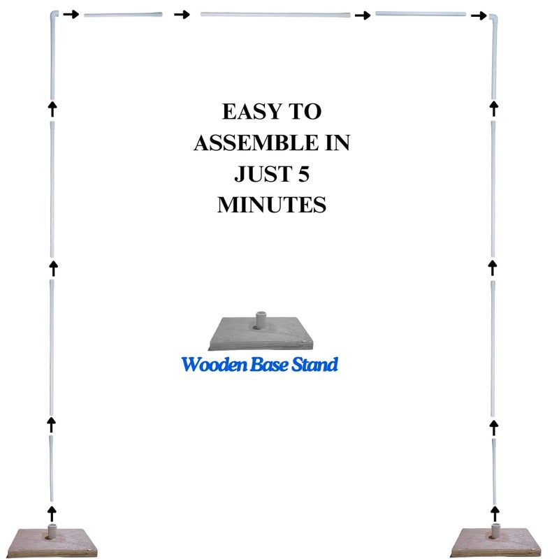 Balloon Decoration stand Rectangle Shape-White Color Made of Pvc Plastic pipe 140cms width and 190cms in height Birthday, Anniversary and All Party Celebration. (210 * 190 cms)  - Image 5