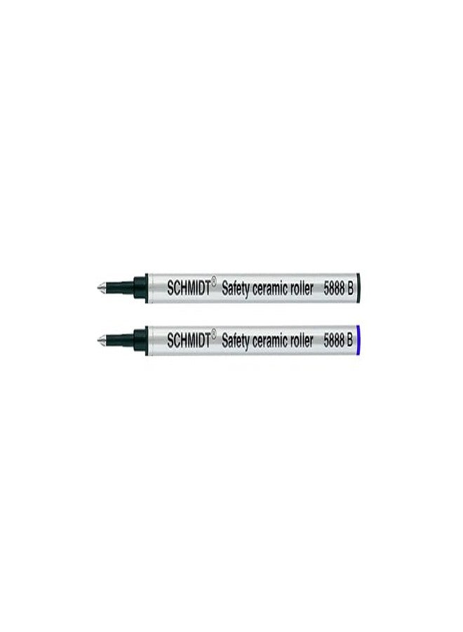 Lanier Pens Schmidt 5888 B Safety Ceramic Rollerball Metal Refill - Black, Blue Ink (Broad Tip 1.00mm) - Pack of 2 - Image 4