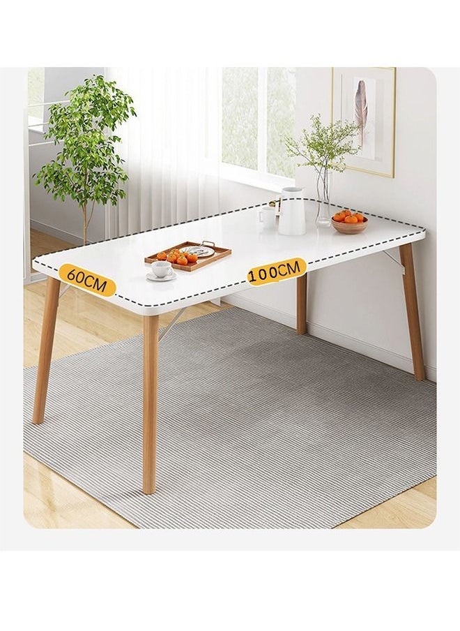 CityRiya-Long - Dining Table, White Kitchen Table, Modern Breakfast Table Desk, Leisure Coffee Table for Living Room/Office/Meeting Room Kitchen Lounging Cafeterias, Rectangle Table 100cm - Image 1