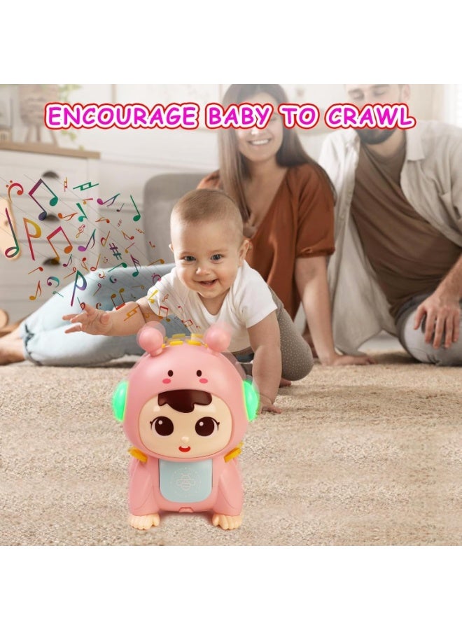 Relex Crawling Baby Toys, Fun Tummy Time Toys for Toddler with Music and Light, Interactive Walking Moving Sensory Toys for Infant Baby Girls Boys, Age 12 to 18 Months (Pink) - Image 3