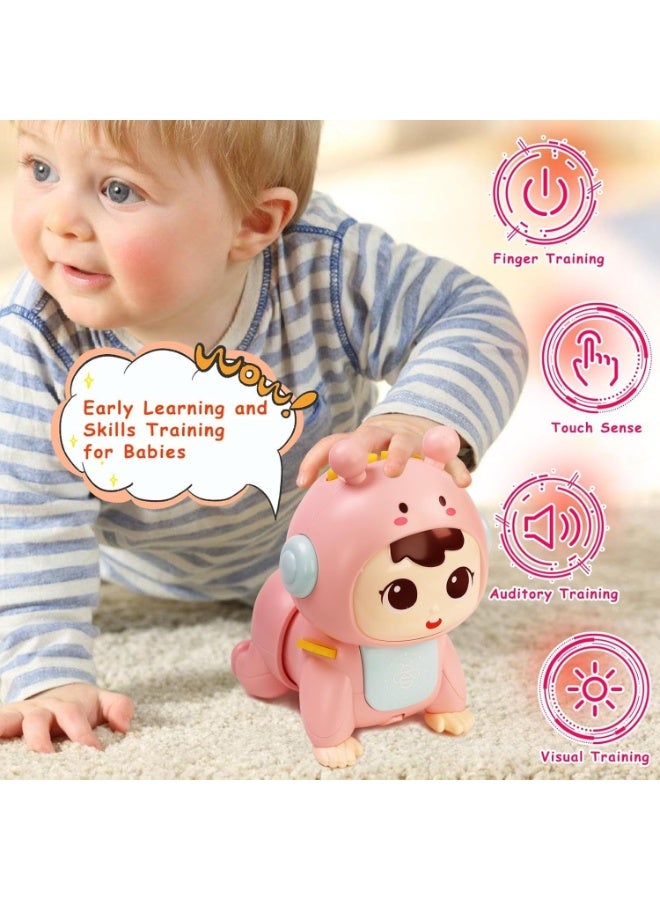 Relex Crawling Baby Toys, Fun Tummy Time Toys for Toddler with Music and Light, Interactive Walking Moving Sensory Toys for Infant Baby Girls Boys, Age 12 to 18 Months (Pink) - Image 5