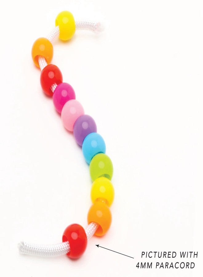 Craft Making Shop 300 Acrylic Large Hole Beads for Crafts and for Hair 10mm x 12mm Acrylic Barrel Beads with 5.7mm Large Hole, Bright Assortment - Image 4
