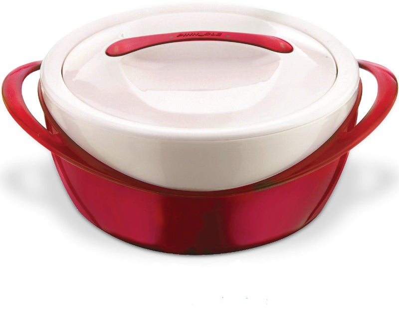 طبق كاسرول معزول كبير مع غطاء 26 qt وعاء طعام أنيق للحفاظ على الحرارة والبرودة وعاء تقديم الحساء والسلطة من الفولاذ المقاوم للصدأ أفضل مجموعة هدايا للأمهات في العطلات باللون الأحمر