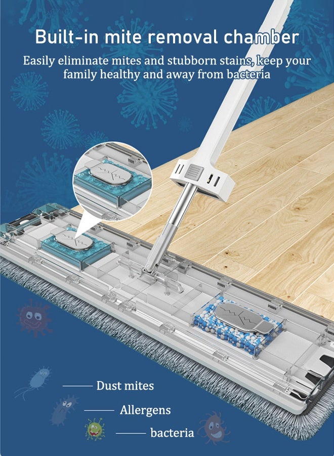 Hands Free Flat Mop | Microfiber Cloth With Self Squeezing Water | Wet & Dry | Washable Pads | 360° Rotating Mop | All Kinds Of Floor Cleaning - 42 cm - Image 2