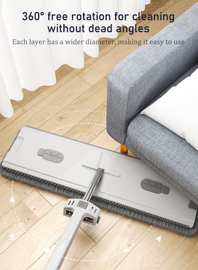 Hands Free Flat Mop | Microfiber Cloth With Self Squeezing Water | Wet & Dry | Washable Pads | 360° Rotating Mop | All Kinds Of Floor Cleaning - 42 cm - Image 5