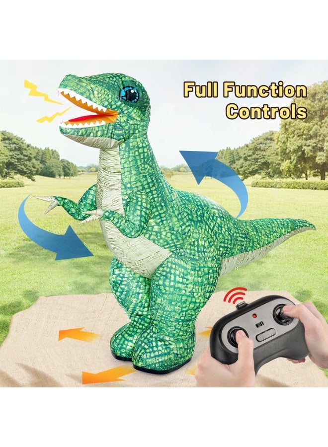 Remote Control Dinosaur Toys, Realistic Electric 2.4GHz Remote Control Inflatable Dinosaur Toy, with 360°Rotation, Forward & Backward, Rechargeable Walking Dinosaur Toy for Kids - Image 2