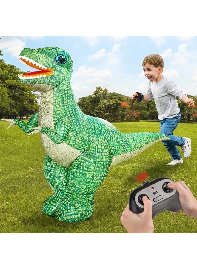 Remote Control Dinosaur Toys, Realistic Electric 2.4GHz Remote Control Inflatable Dinosaur Toy, with 360°Rotation, Forward & Backward, Rechargeable Walking Dinosaur Toy for Kids - Image 4
