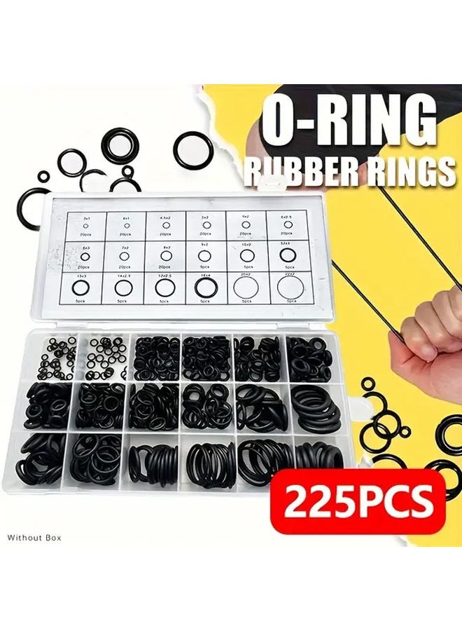 مجموعة حلقة سوداء O 225 قطعة أختام هيدروليكية هوائية مقاومة للحرارة العالية - Image 1