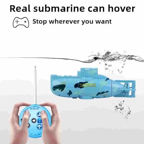 Tsiodot Mini RC Submarine Waterproof Remote Control Boat Underwater Diving Fish Tank Toy for Kids Birthday GiftBlue - Image 5