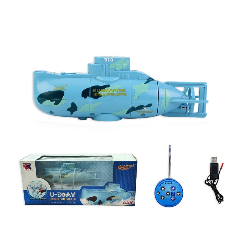 Tsiodot Mini RC Submarine Waterproof Remote Control Boat Underwater Diving Fish Tank Toy for Kids Birthday GiftBlue - Image 3