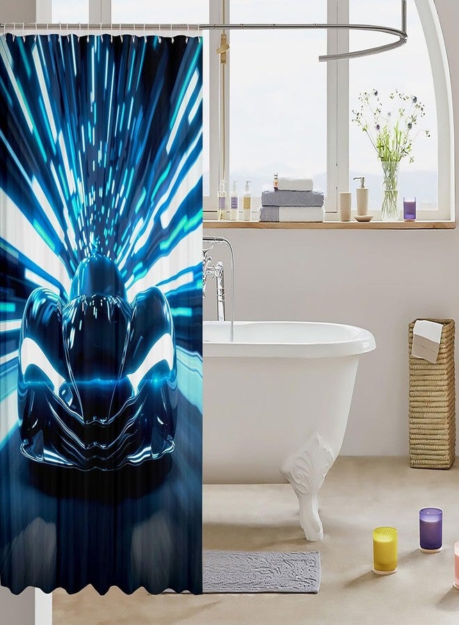 Feelyou Boys Black Speed Sport Car Shower Curtain Extreme Sports Teens Fabric Shower Curtains Kids Girls Racing Car Bathroom Waterproof Accessories with 12 Hooks Automobile Competition,72x72 Inches - Image 3