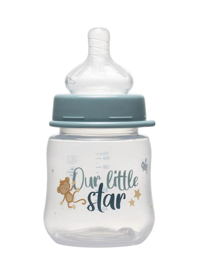 nip Wide Neck PP Silicone Bottle, Star Blue, 150 ML