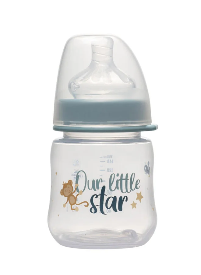 نيب Wide Neck PP Silicone Bottle, Star Blue, 150 ML