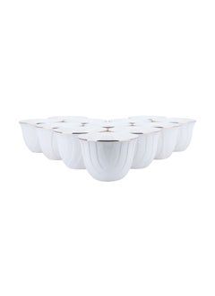 Alsaif Gallery A Set of 12Piece Corrugated White Porcelain Arabic Coffee Cups  - Image 2