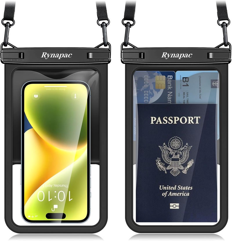 Rynapac Waterproof Phone Pouch - 8.5in Waterproof Phone Case with Lanyard, IPX8 Cell Phone Dry Bag Beach Essentials for iPhone 17 16 15 Pro Max, Galaxy S25 S24 Ultra, 2 Pack - Image 1