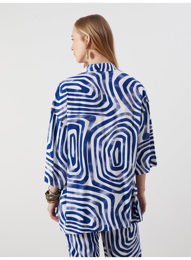 LC WAIKIKI Shawl Collar Patterned Oversize Women's Kimono - Image 4