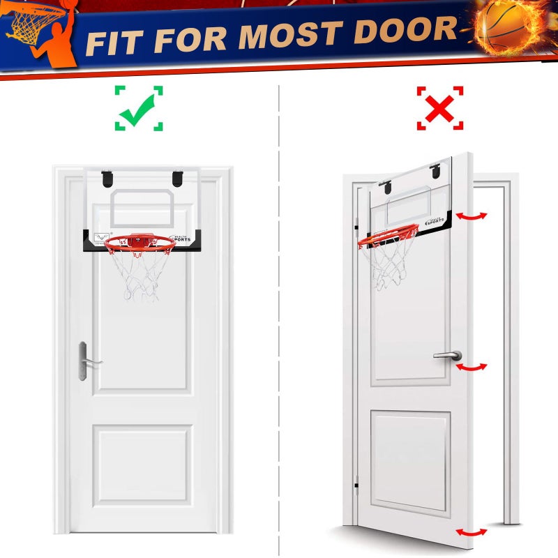 Anzmtosn Pro Mini Indoor Basketball Hoops Set for Door, Boost Wall Mount Basketball Hoop for Wall Outdoor Office, Upgrade Large 9 Inch Dunk Rim 6 Inch Balls Sport Game Ideal Gift Prize for Kids Adults - Image 2