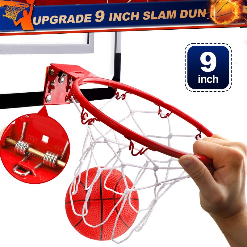 Anzmtosn Pro Mini Indoor Basketball Hoops Set for Door, Boost Wall Mount Basketball Hoop for Wall Outdoor Office, Upgrade Large 9 Inch Dunk Rim 6 Inch Balls Sport Game Ideal Gift Prize for Kids Adults - Image 3