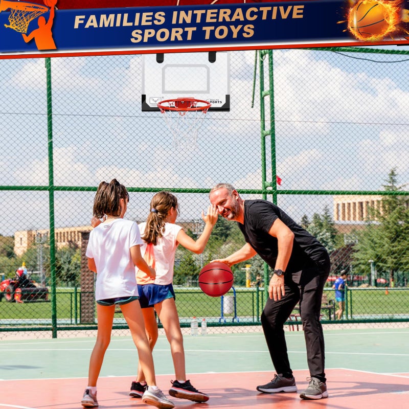 Anzmtosn Pro Mini Indoor Basketball Hoops Set for Door, Boost Wall Mount Basketball Hoop for Wall Outdoor Office, Upgrade Large 9 Inch Dunk Rim 6 Inch Balls Sport Game Ideal Gift Prize for Kids Adults - Image 5