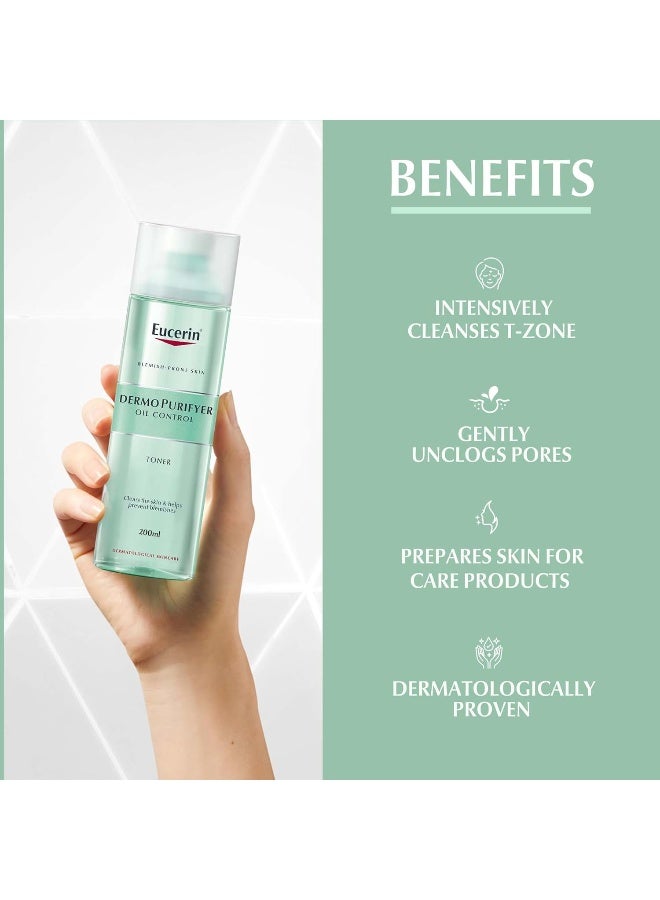 Eucerin Dermopurifyer Oil Control Facial Toner For Blemish & Acne-Prone Skin With Lactic Acid, 200Ml - Image 3
